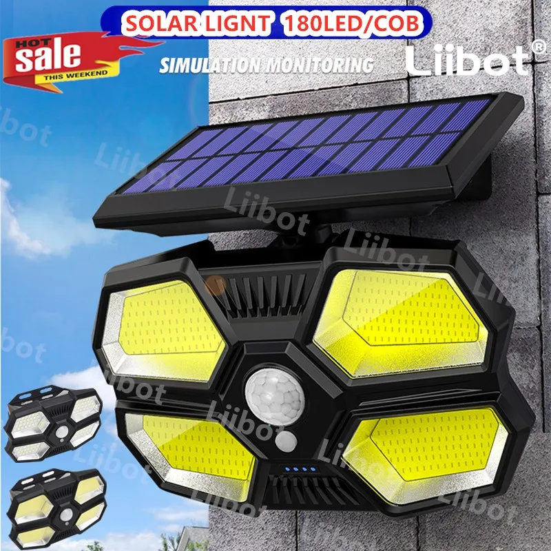 Solar Motion Sensor Lights Outdoor 5 Heads 300 LED Solar Street Lamp Waterproof 360° Adjustable Wide Angle Solar Security Lights
Solar Motion Sensor Lights Outdoor 5 Heads 300 LED Solar Street Lamp Waterproof 360° Adjustable Wide Angle Solar Security Lights