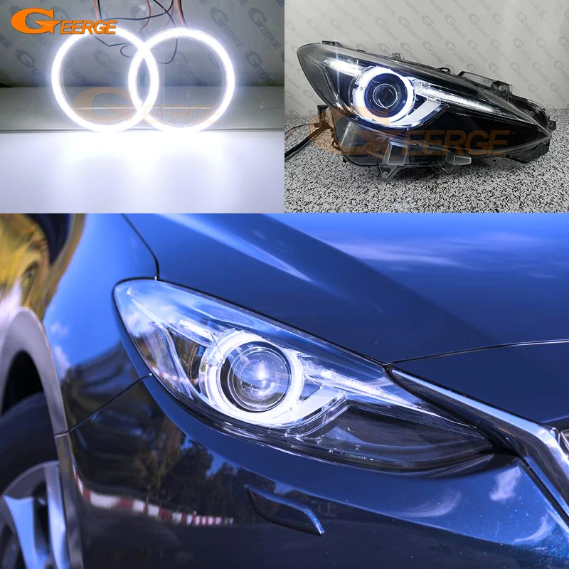 

Geerge для Mazda 3 Mazda3 Axela BM BN 2013 2014 2015 2016 2017 2018 2019 ультра яркие реконструкция COB комплект светодиодов «глаза ангела» кольца Halo