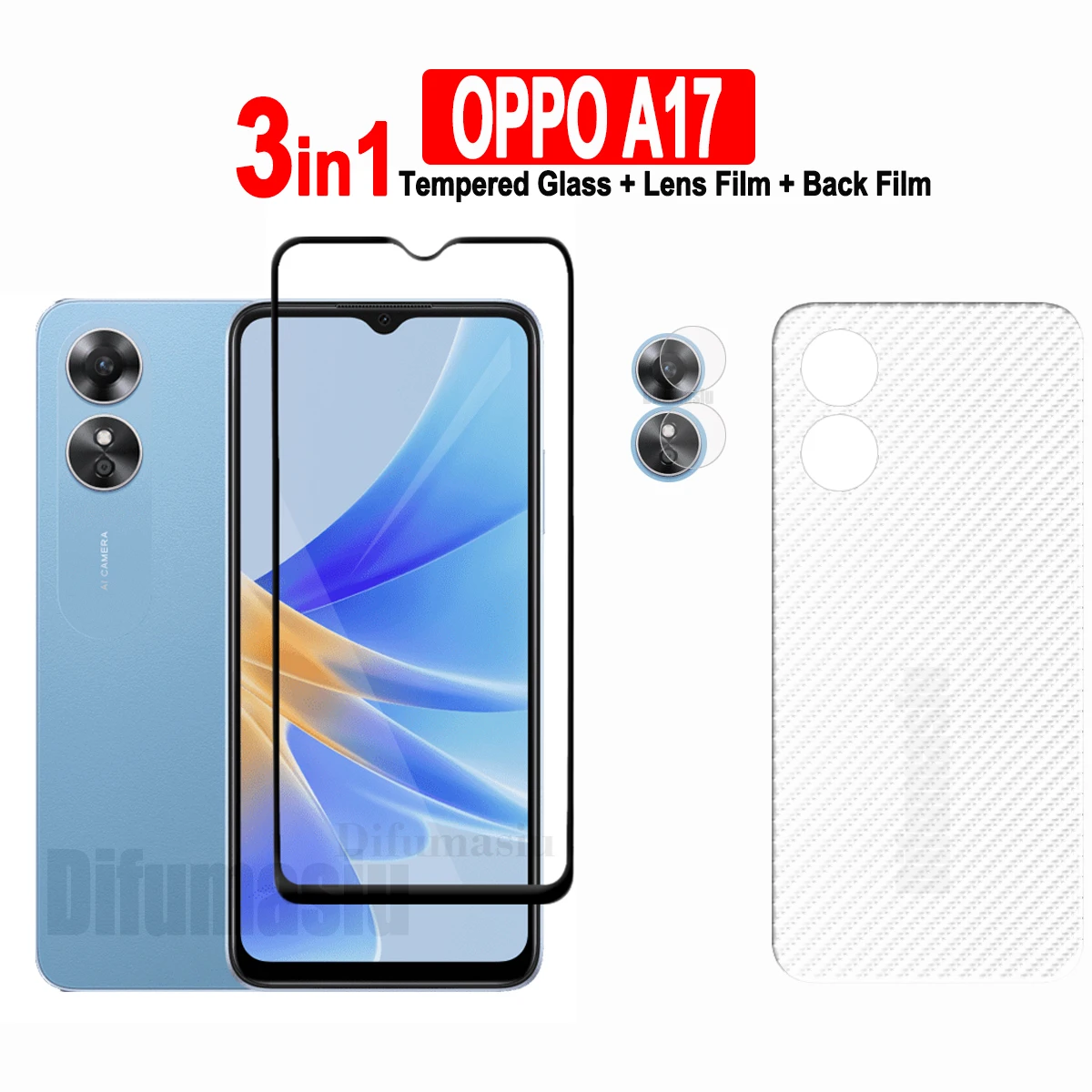 3 в 1 для OPPO A17 закаленное стекло на весь экран + пленка для объектива камеры + задняя пленка из углеродного волокна
3 в 1 для OPPO A17 закаленное стекло на весь экран + пленка для объектива камеры + задняя пленка из углеродного волокна