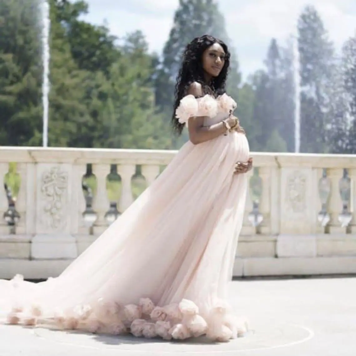 Maternity Dresses Tulle Maxi Dress with Handmade Flowers Photography Dressing Gowns Baby Shower Prom Dress Long robe de mariee
Maternity Dresses Tulle Maxi Dress with Handmade Flowers Photography Dressing Gowns Baby Shower Prom Dress Long robe de mariee