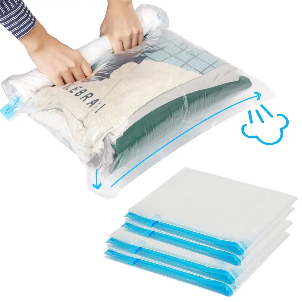 Travel Space Saver Bags, 4 Pack Roll Up Reusable Travel Space Saver Vacuum Storage Bags, Waterproof Compression Bags for Travel/
Travel Space Saver Bags, 4 Pack Roll Up Reusable Travel Space Saver Vacuum Storage Bags, Waterproof Compression Bags for Travel/