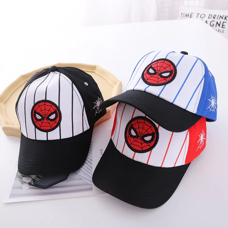 

Marvel Kids Kawaii Sun Hats Wholesale Spiderman Beach Hat Summer Boys Peaked Cap Cartoon Embroidery Children's Cute Baseball Cap