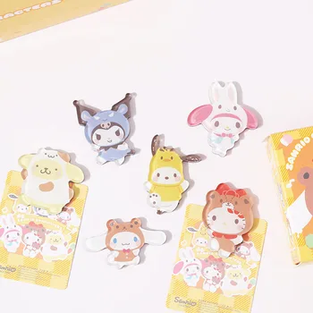 1Pcs/8Pcs Kawaii My Melody Cinnamoroll Kuromi Acrylic Random Fridge Magnets Anime Sanrioed Girl Heart Cute Magnetic Iron