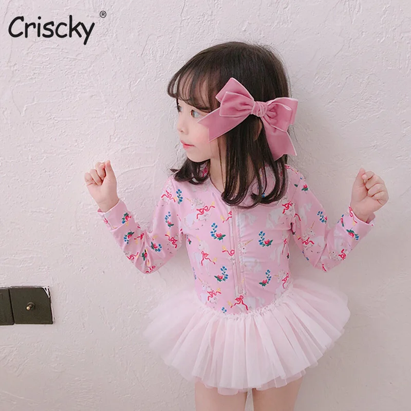 Criscky Baby Girls Swimwear Kids Cute Gauze Swimsuits Cartoon Print Zipper Long Sleeves Swimming Wear Children Beach Clothes
Criscky Baby Girls Swimwear Kids Cute Gauze Swimsuits Cartoon Print Zipper Long Sleeves Swimming Wear Children Beach Clothes