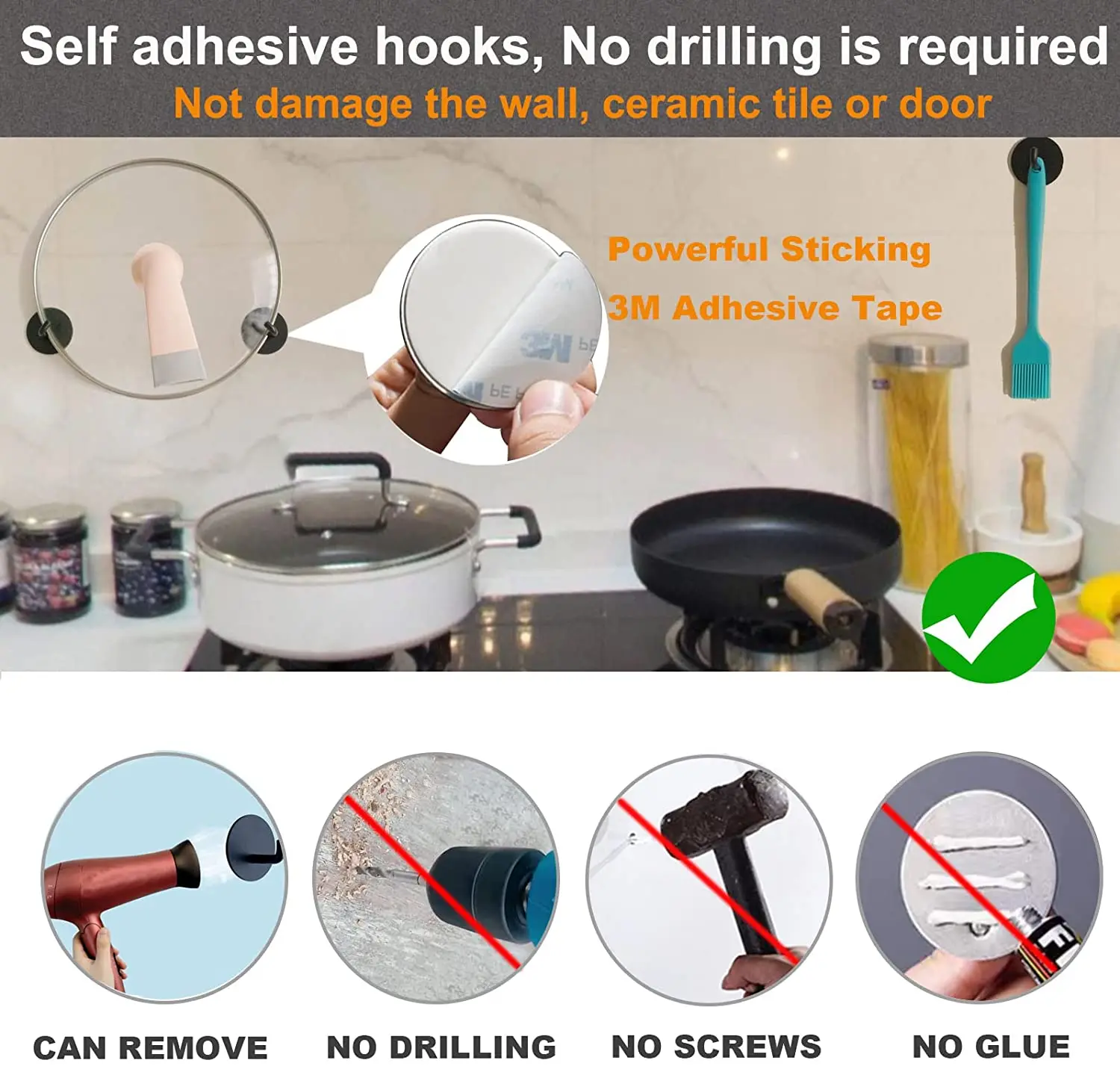 Bathroom Kitchen Heavy Duty Sticky Hooks for Hanging Coat Clothes Keys 8 Pack cocina accesorio bathroom accessories wall hook
Bathroom Kitchen Heavy Duty Sticky Hooks for Hanging Coat Clothes Keys 8 Pack cocina accesorio bathroom accessories wall hook