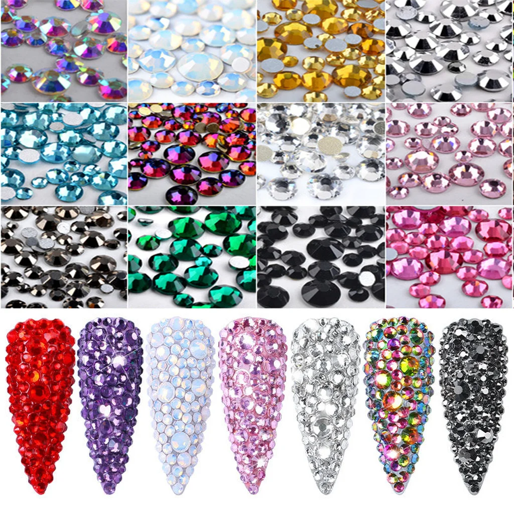 300PC Mixed Nails Rhinestones for Manicure Fashion Colorful Rose Gold Silver Flat Bottom Rhinestone Accessories for DIY Nail Art
300PC Mixed Nails Rhinestones for Manicure Fashion Colorful Rose Gold Silver Flat Bottom Rhinestone Accessories for DIY Nail Art
