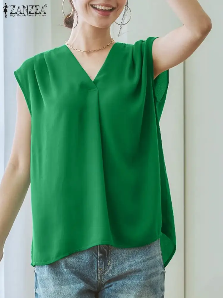 Fashion Summer Tops ZANZEA Women V Neck Short Sleeve Blouse Femme Work Blusas Causal Elegant OL Shirt Mujer Holiday Chemise
Fashion Summer Tops ZANZEA Women V Neck Short Sleeve Blouse Femme Work Blusas Causal Elegant OL Shirt Mujer Holiday Chemise