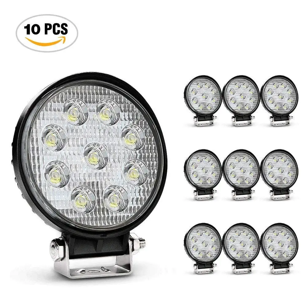 10PCS 4inch 27W Round Flood LED Work Light Bar Off-road Driving Fog Lights Waterproof Led lights for Jeep SUV Boat Truck ATV Car
10PCS 4inch 27W Round Flood LED Work Light Bar Off-road Driving Fog Lights Waterproof Led lights for Jeep SUV Boat Truck ATV Car