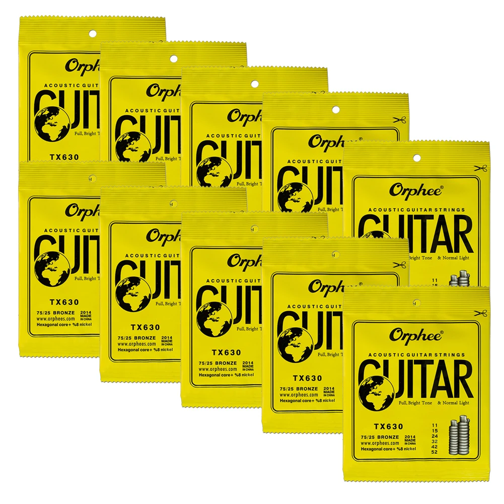 10 Set Orphee TX Series Acoustic Guitar Strings Extra Light 10-47 Extra Light 11-52 Normal Light 12-53 Medium Gauge
10 Set Orphee TX Series Acoustic Guitar Strings Extra Light 10-47 Extra Light 11-52 Normal Light 12-53 Medium Gauge