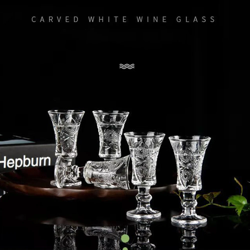6Pcs Creative Engraved Shot Glasses Lead-free Wine Glass Mini Glass Cups For Liqueur Tequila Home Bar Party Drinkware 40ml Gifts
6Pcs Creative Engraved Shot Glasses Lead-free Wine Glass Mini Glass Cups For Liqueur Tequila Home Bar Party Drinkware 40ml Gifts