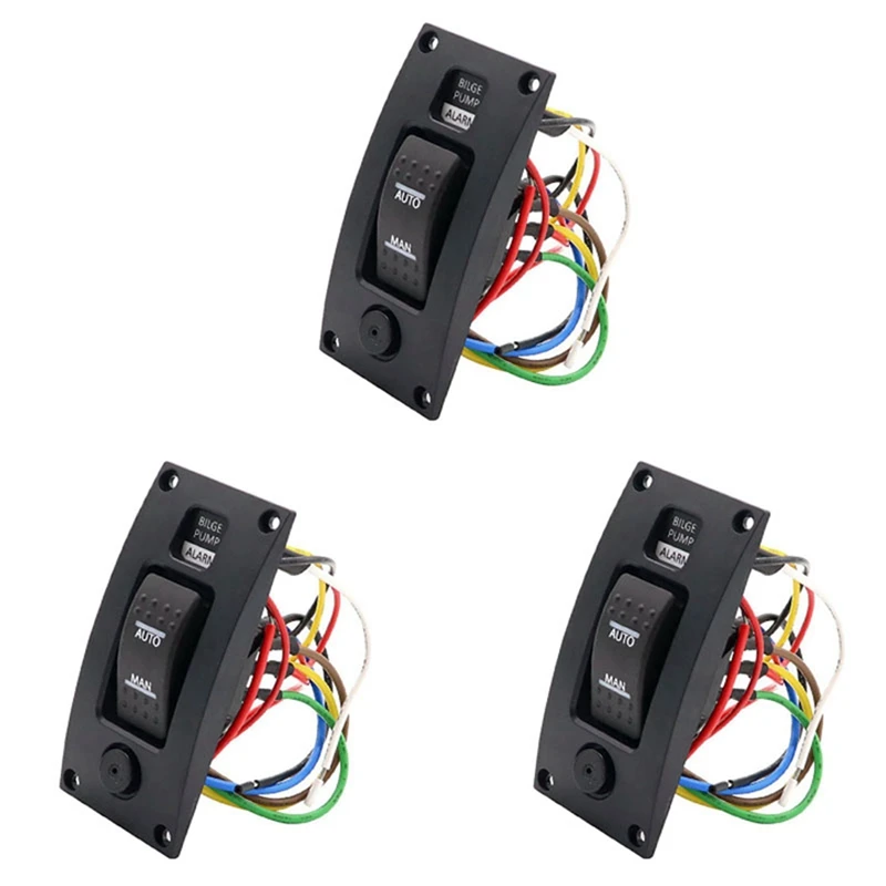3X 12-24V Bilge Pump Switch Waterproof Alarm Ship Deck Cleaning Control Panel For Boat Bilge Pumps On/Off Switch Panel
3X 12-24V Bilge Pump Switch Waterproof Alarm Ship Deck Cleaning Control Panel For Boat Bilge Pumps On/Off Switch Panel