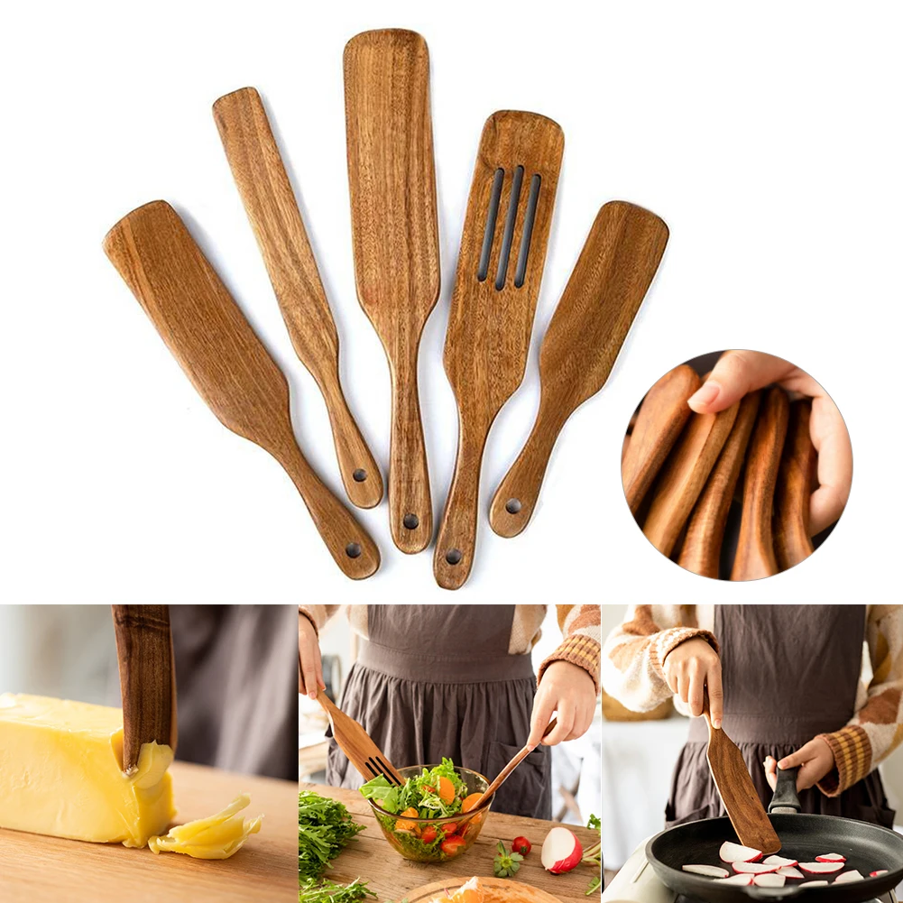 5 Pcs Wooden Spatula For Cooking Slotted Spurtle Kitchen Utensil Sets Non-Stick Long Shank Matter Shovel Dinnerware For Cooking
5 Pcs Wooden Spatula For Cooking Slotted Spurtle Kitchen Utensil Sets Non-Stick Long Shank Matter Shovel Dinnerware For Cooking