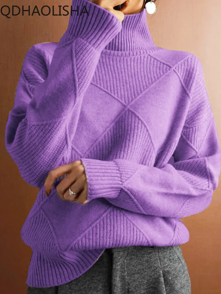 Women Knit Warm Long Sleeve Sweaters Pullovers Winter Korean Fashion Casual Loose Oversized Women Tops High Collar Pullovers
Women Knit Warm Long Sleeve Sweaters Pullovers Winter Korean Fashion Casual Loose Oversized Women Tops High Collar Pullovers