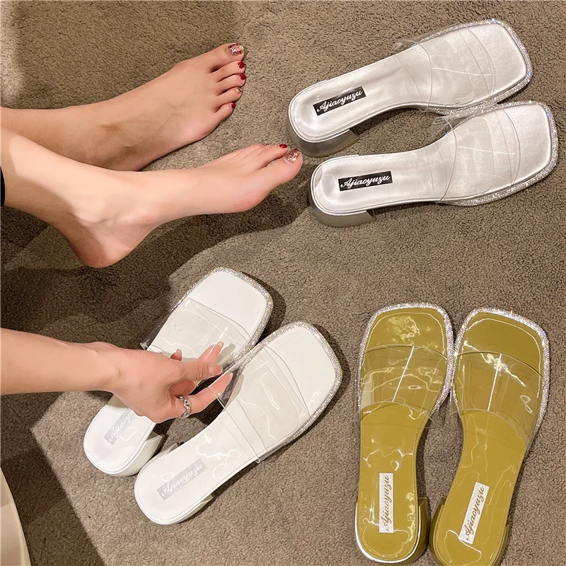 2022 Women Sandals Summer Solid Square Thick Heel Transparent Rhinestones Lady Slippers Fashion Leisure Concise Females Shoes
2022 Women Sandals Summer Solid Square Thick Heel Transparent Rhinestones Lady Slippers Fashion Leisure Concise Females Shoes