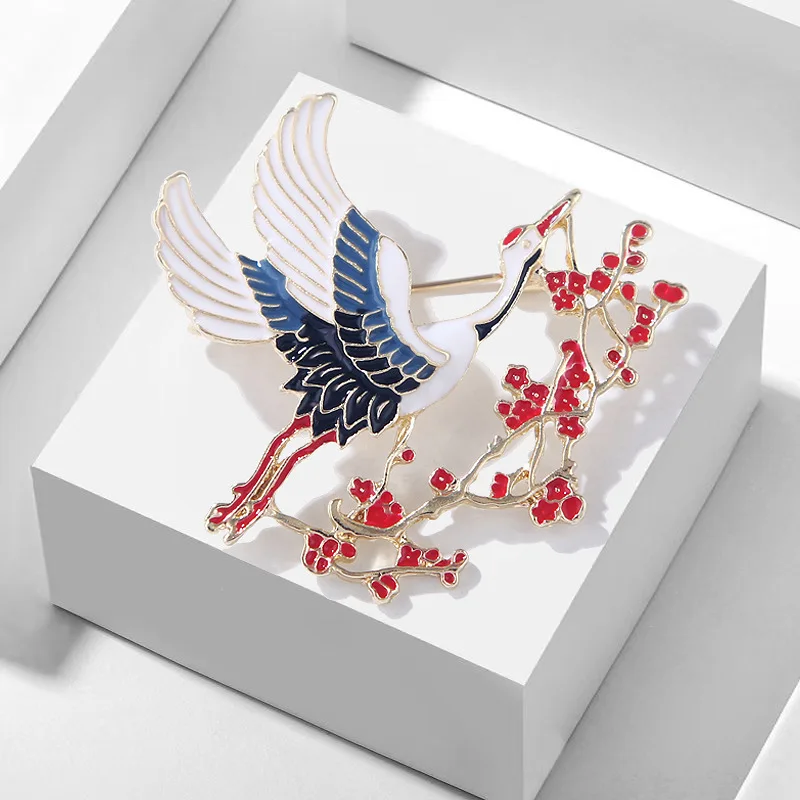 Chinoiserie Bird Brooches Crane Animal Women Luxury Fashion Jewelry Plum Clothing Trendy Accessories Dating Party Free Shipping
Chinoiserie Bird Brooches Crane Animal Women Luxury Fashion Jewelry Plum Clothing Trendy Accessories Dating Party Free Shipping