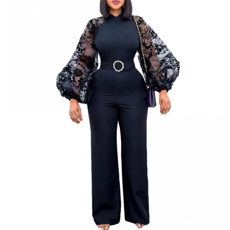 Dashiki African Sexy Romper Long Pants Women Slim Black Jumpsuit Long Sleeve Summer Autumn Solid Casual Cargo Pants And Belt
Dashiki African Sexy Romper Long Pants Women Slim Black Jumpsuit Long Sleeve Summer Autumn Solid Casual Cargo Pants And Belt