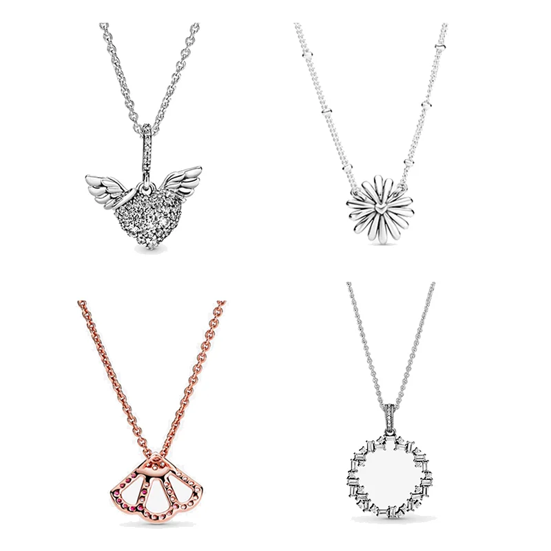 Pan-Style Daisy 925 Sterling Silver Necklace For Women Choker Rose Gold Charms Chains With Diamond Angel Heart Wing Fine Jewelry
Pan-Style Daisy 925 Sterling Silver Necklace For Women Choker Rose Gold Charms Chains With Diamond Angel Heart Wing Fine Jewelry