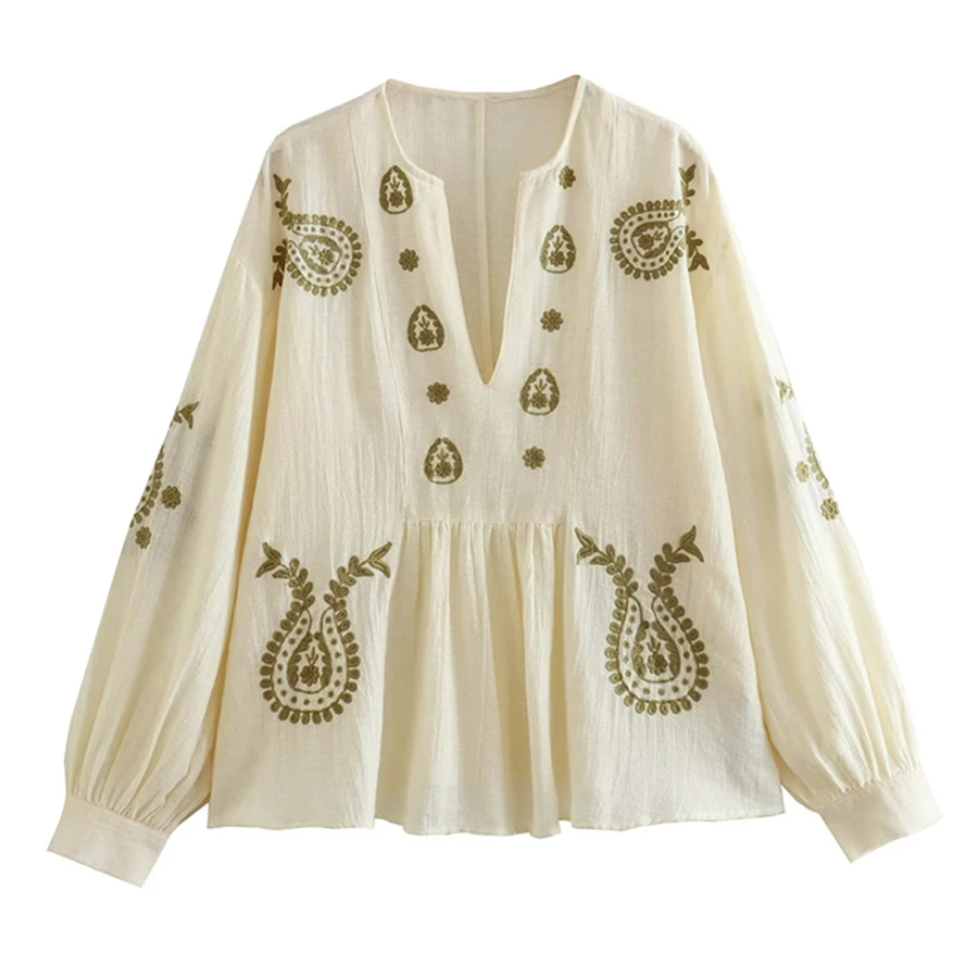 Maxdutti Moroccan Bohemia Retro Blouse Women Geometric Embroidery Shirt Pure Cotton Bat Sleeve Loose Top
Maxdutti Moroccan Bohemia Retro Blouse Women Geometric Embroidery Shirt Pure Cotton Bat Sleeve Loose Top