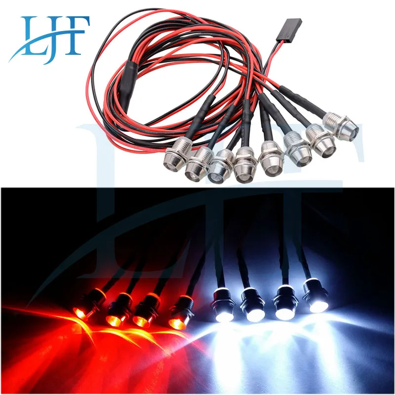 LJF RC LED Night Headlamps Headlights Taillight 5mm LED Light 8 Leds RC Light Kit for 1/10 1/8 RC Model Drift Crawler Car L106
LJF RC LED Night Headlamps Headlights Taillight 5mm LED Light 8 Leds RC Light Kit for 1/10 1/8 RC Model Drift Crawler Car L106