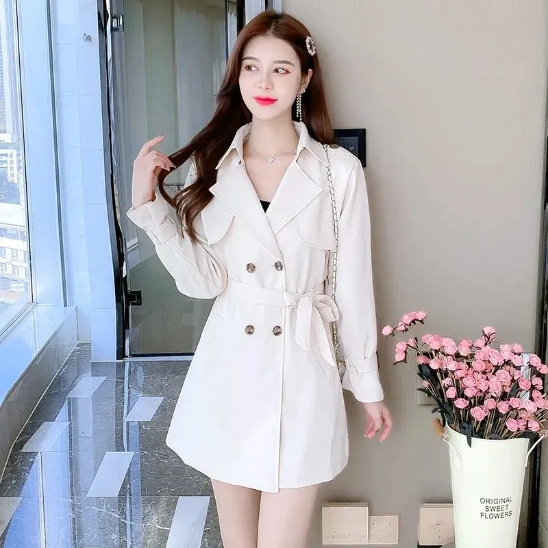 Women Casual Long Trench Coat With Sashes Double Breasted Solid Women's Windbreaker 2022 Chic Office Jackets Ladies Outerwear
Women Casual Long Trench Coat With Sashes Double Breasted Solid Women's Windbreaker 2022 Chic Office Jackets Ladies Outerwear