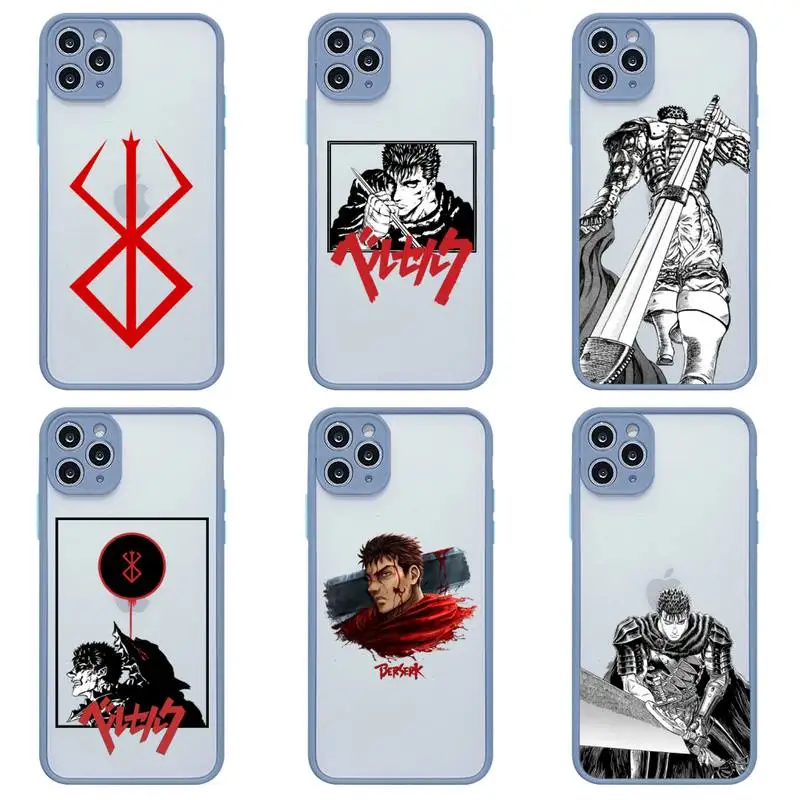 Anime Berserk Guts Phone Case For iphone 13 12 11 Pro Max Mini XS 8 7 Plus X SE 2020 XR Matte Transparent Light gray Cover
Anime Berserk Guts Phone Case For iphone 13 12 11 Pro Max Mini XS 8 7 Plus X SE 2020 XR Matte Transparent Light gray Cover