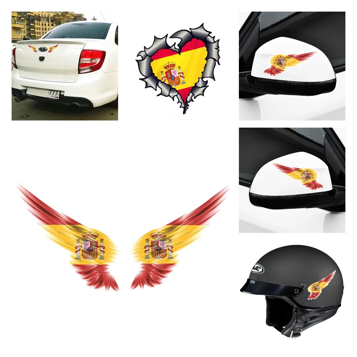 RuleMylife Spain Flag Wings Creative Motorcycle Car Stickers Decal Anime Cute Car Accessories Decoration 13x6.5cm 
RuleMylife Spain Flag Wings Creative Motorcycle Car Stickers Decal Anime Cute Car Accessories Decoration 13x6.5cm