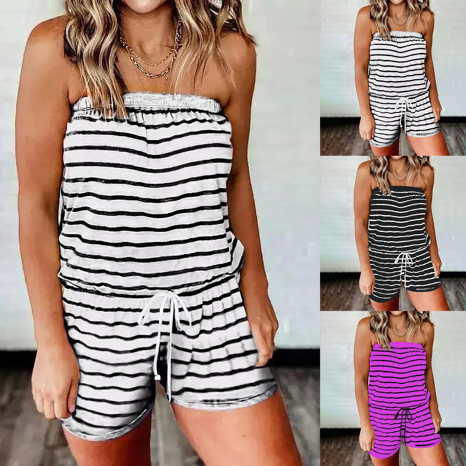 Romper Streetwear Women Romper Solid Color Lace-Up Ladies Off Shoulder Waist Tight Leisure Fashion Style
Romper Streetwear Women Romper Solid Color Lace-Up Ladies Off Shoulder Waist Tight Leisure Fashion Style