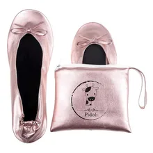 Ballet Flats Shoes -Womens Foldable Portable Travel Roll Up Shoes with Pouch