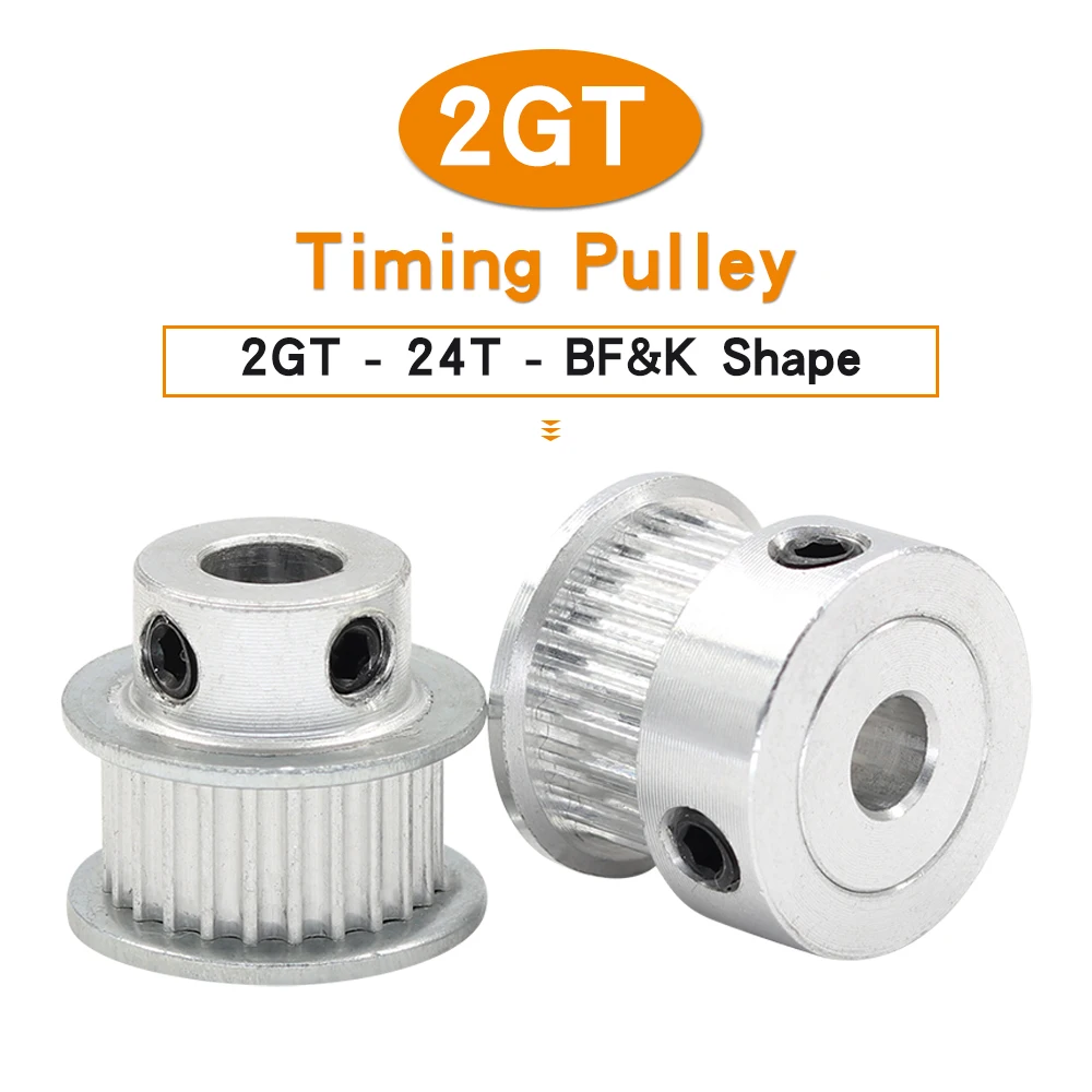 2GT-24T Timing Belt Pulley Bore Size 4/5/6/6.35/7/8 mm Alloy Toothed Pulley Teeth Pitch 2 mm Belt Width 6/10 mm For 3D Printers 
2GT-24T Timing Belt Pulley Bore Size 4/5/6/6.35/7/8 mm Alloy Toothed Pulley Teeth Pitch 2 mm Belt Width 6/10 mm For 3D Printers