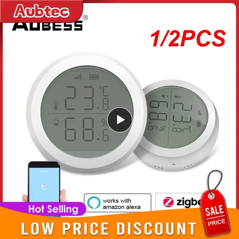 1/2PCS Tuya Smart ZigBee Thermometer Home Indoor Temperature And Humidity Sensor With LCD Display APP Voice Control Alexa Google 
1/2PCS Tuya Smart ZigBee Thermometer Home Indoor Temperature And Humidity Sensor With LCD Display APP Voice Control Alexa Google