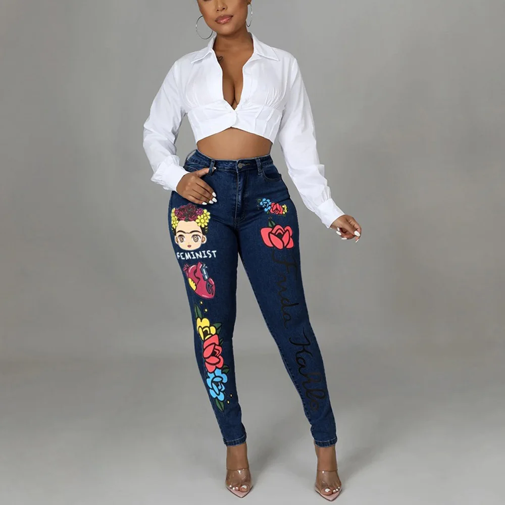 Jeans Pants for Women Trend 2022 High Waisted Printed Skinny Bodycon Fashion High Street Daily Wear Dating Wear Denim Trousers
Jeans Pants for Women Trend 2022 High Waisted Printed Skinny Bodycon Fashion High Street Daily Wear Dating Wear Denim Trousers
