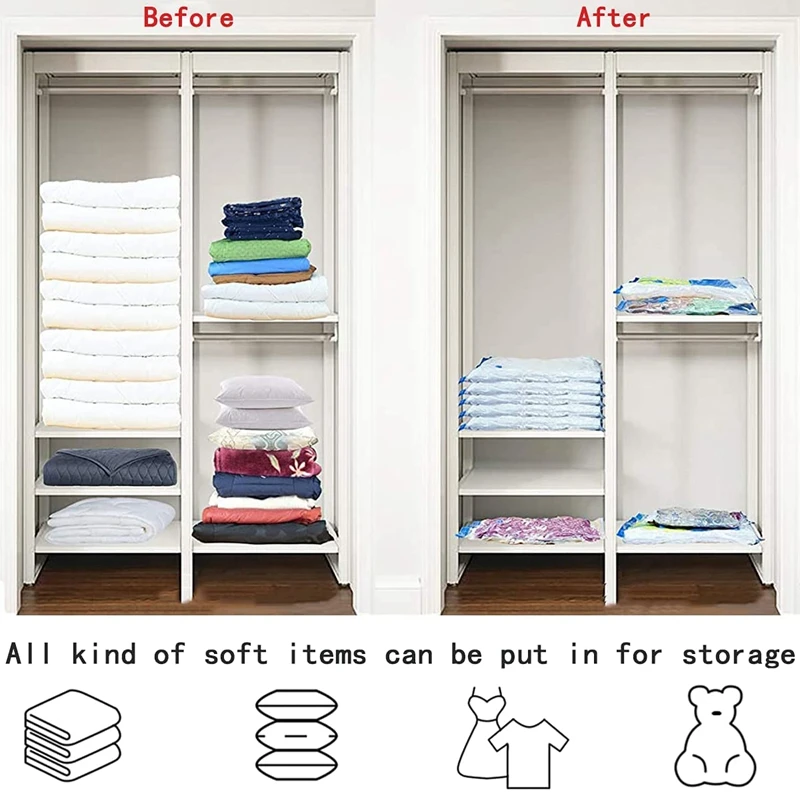 Vacuum Storage Bags Pack Of 4,Double Zip Seal Reusable For Duvets, Bedding, Pillows, Clothes, Quilts,Sweater,Comforters A
Vacuum Storage Bags Pack Of 4,Double Zip Seal Reusable For Duvets, Bedding, Pillows, Clothes, Quilts,Sweater,Comforters A