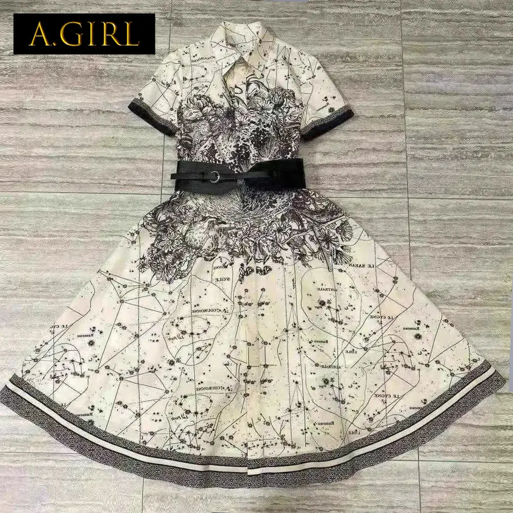 A GIRLS Designer Runway Apricot Black Short Sleeve Midi Dress For Women Elegant Vintage Print Shirt Woman Dress Goblincore
A GIRLS Designer Runway Apricot Black Short Sleeve Midi Dress For Women Elegant Vintage Print Shirt Woman Dress Goblincore
