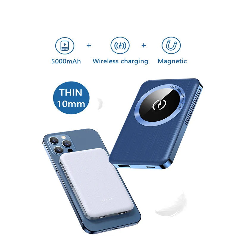 2022 15W Thin And Light Magnetic Wireless Power Bank Fast Charger For iphone 13 12 Pro Max 12Mini 5000mAh Fast Charging Battery
2022 15W Thin And Light Magnetic Wireless Power Bank Fast Charger For iphone 13 12 Pro Max 12Mini 5000mAh Fast Charging Battery