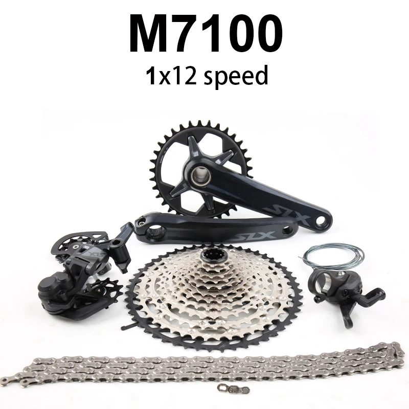 SHIMANO DEORE SLX M7100 1X12 Speed MTB Bicycle Groupset Trigger Shifter Derailleur Chain Crankset 10-51T Cassette Bike Kit
SHIMANO DEORE SLX M7100 1X12 Speed MTB Bicycle Groupset Trigger Shifter Derailleur Chain Crankset 10-51T Cassette Bike Kit