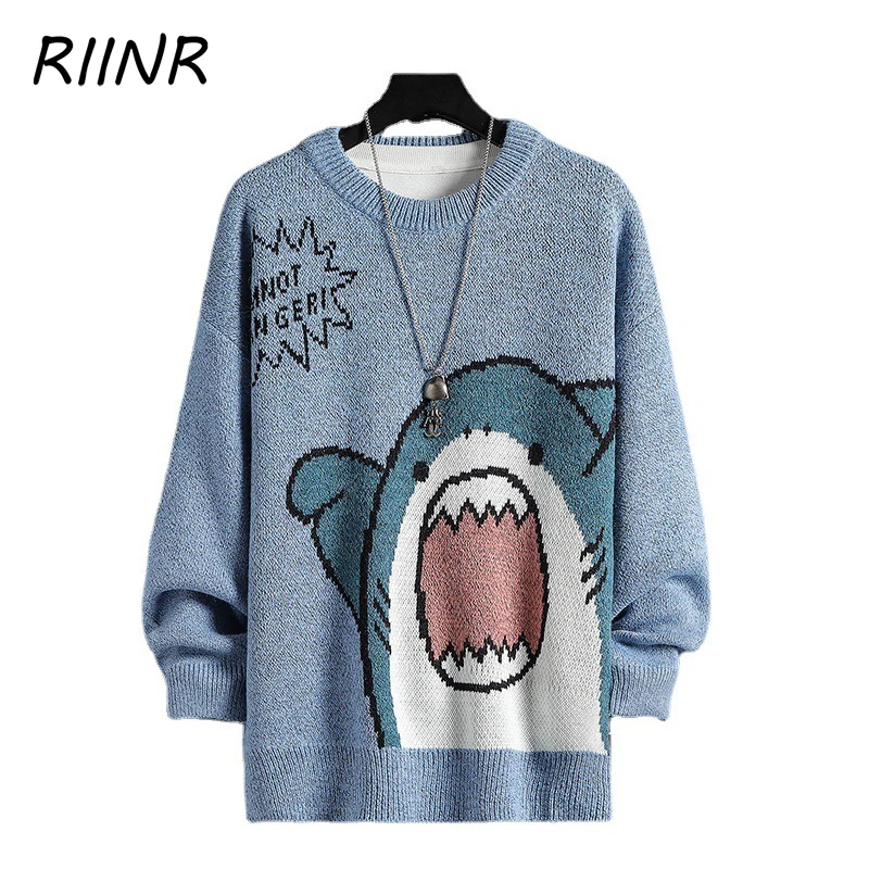 RIINR Men's Shark Sweater Autumn Winter Patchwork Cartoon Cute Round Neck Harajuku Shark Men's Sweater
RIINR Men's Shark Sweater Autumn Winter Patchwork Cartoon Cute Round Neck Harajuku Shark Men's Sweater