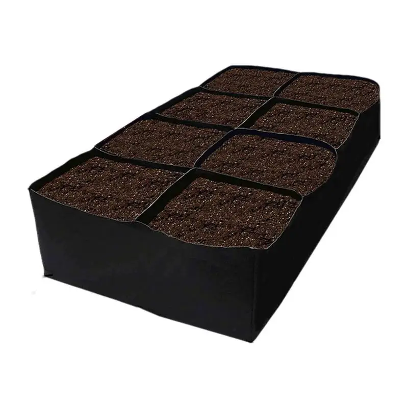 

Foldable Fabric Garden Bed 128 Gallon Raised Planter Rectangle Grow Bed with 8 Partition Grids Planting Container for Vegetables