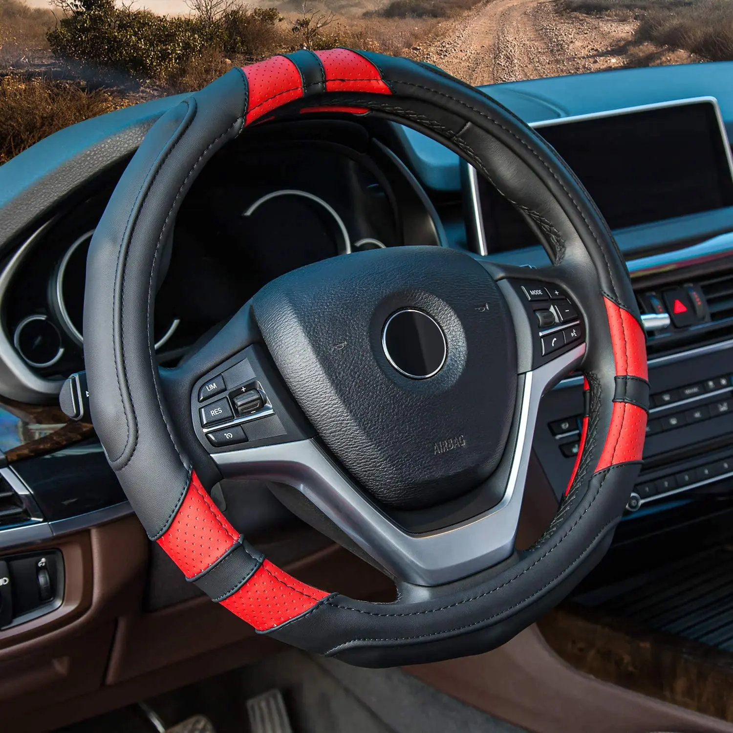 Achiou Red Car Steering Wheel Cover Universal 15 Inch (Approx. 38.1 Cm) Leather Car Men's and Women's Non-Slip Comfortable
Achiou Red Car Steering Wheel Cover Universal 15 Inch (Approx. 38.1 Cm) Leather Car Men's and Women's Non-Slip Comfortable