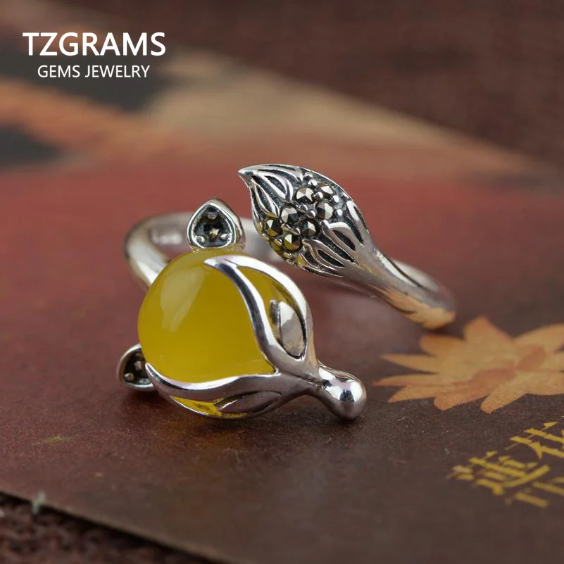925 Sterling Silver Fox Rings With Natural Gemstone Opening Type Inlaid White Green Yellow Chalcedony Bague Argent
925 Sterling Silver Fox Rings With Natural Gemstone Opening Type Inlaid White Green Yellow Chalcedony Bague Argent