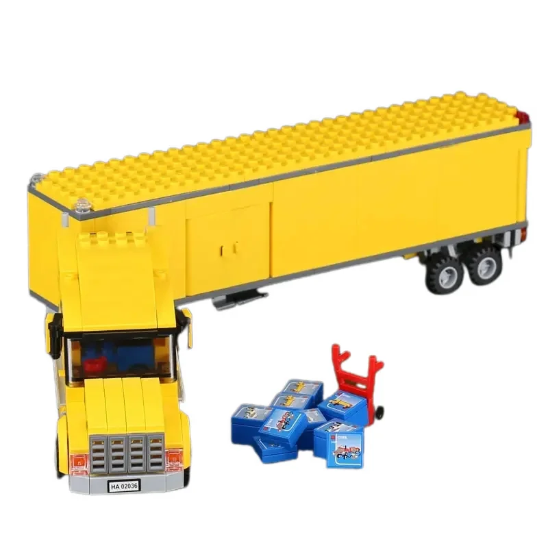 

Classic City Yellow Truck Transport Car Building Blocks Brick Assembling Model Enlighten Toys For Children Christmas Gift Set