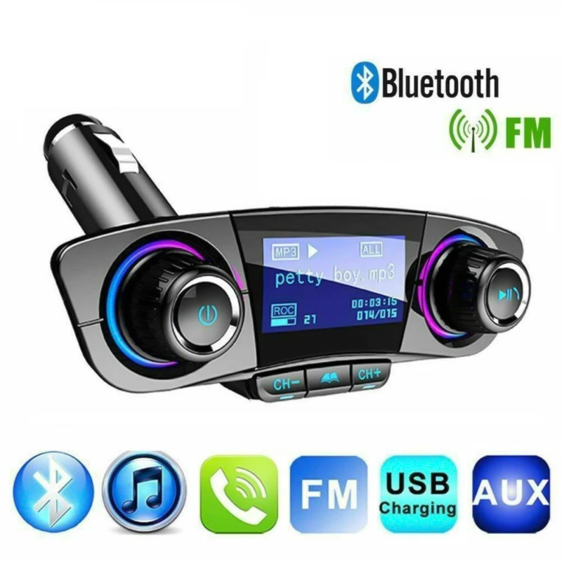 Bluetooth-приемник для автомобиля, FM-передатчик, MP3 проигрыватель, радиоприемник, USB, зарядное устройство
Bluetooth-приемник для автомобиля, FM-передатчик, MP3 проигрыватель, радиоприемник, USB, зарядное устройство