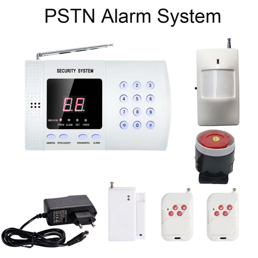 

Hot Home Security PSTN Alarm System Telephone Dialer 99 Wireless Zones 433MHz Wireless PIR Motion Detector Door Contact Sensor