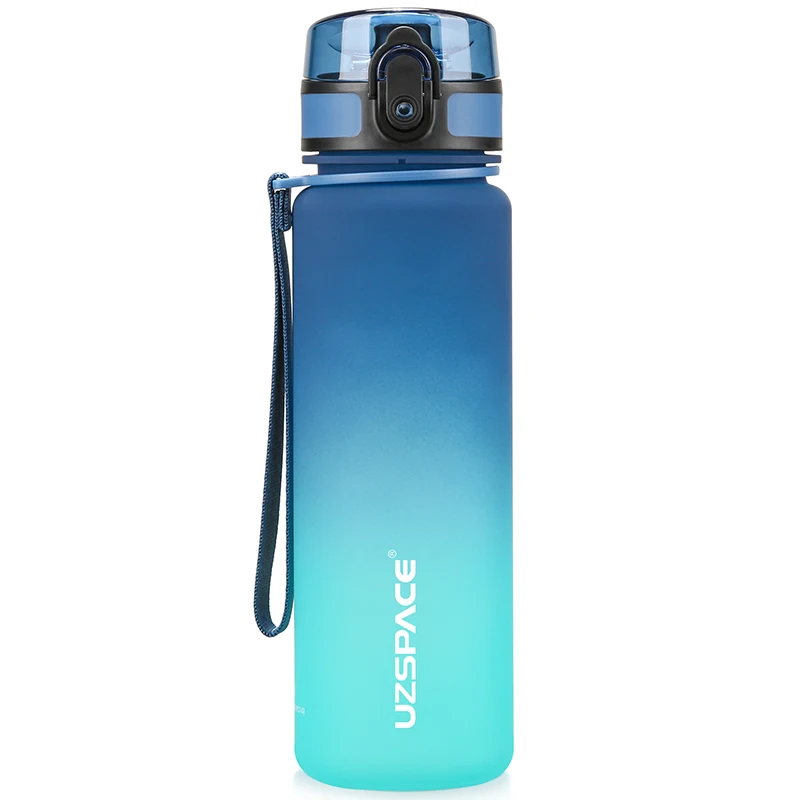 

UZSPACE 500ml Sports Water Bottle Bounce Lid Timeline Reminder Leakproof Frosted Tritan Cup For Outdoor Sports Fitness BPA Free