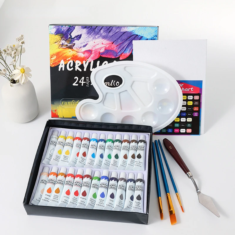 New Painting 24-color Acrylic Paint Brush Scraper Palette Combination 30-piece Set of Graffiti Creative Art Supplies
New Painting 24-color Acrylic Paint Brush Scraper Palette Combination 30-piece Set of Graffiti Creative Art Supplies