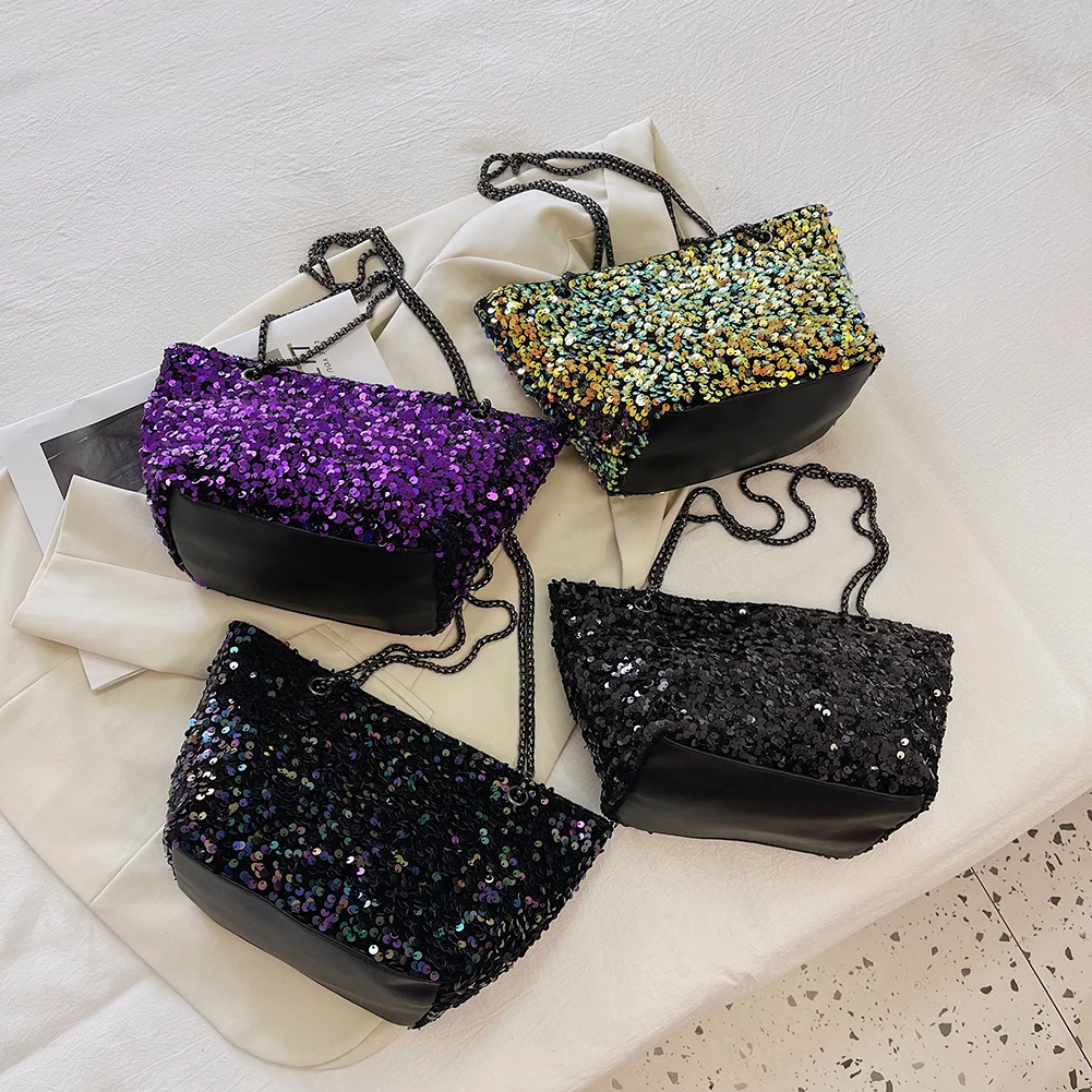 Fashion Sequins Shoulder Clutch Bag Women Sparkling Large Capacity Purse Handbag Women Outdoor Business Traveling
Fashion Sequins Shoulder Clutch Bag Women Sparkling Large Capacity Purse Handbag Women Outdoor Business Traveling