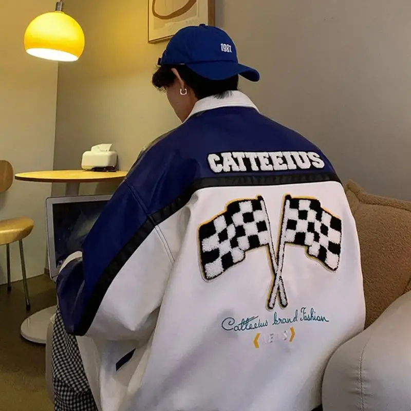 Motorcycle Baseball Jacket Large Size American Retro Racing Jacket Men High Street Embroidery Pu Leather Hip Hop Women Jackets
Motorcycle Baseball Jacket Large Size American Retro Racing Jacket Men High Street Embroidery Pu Leather Hip Hop Women Jackets