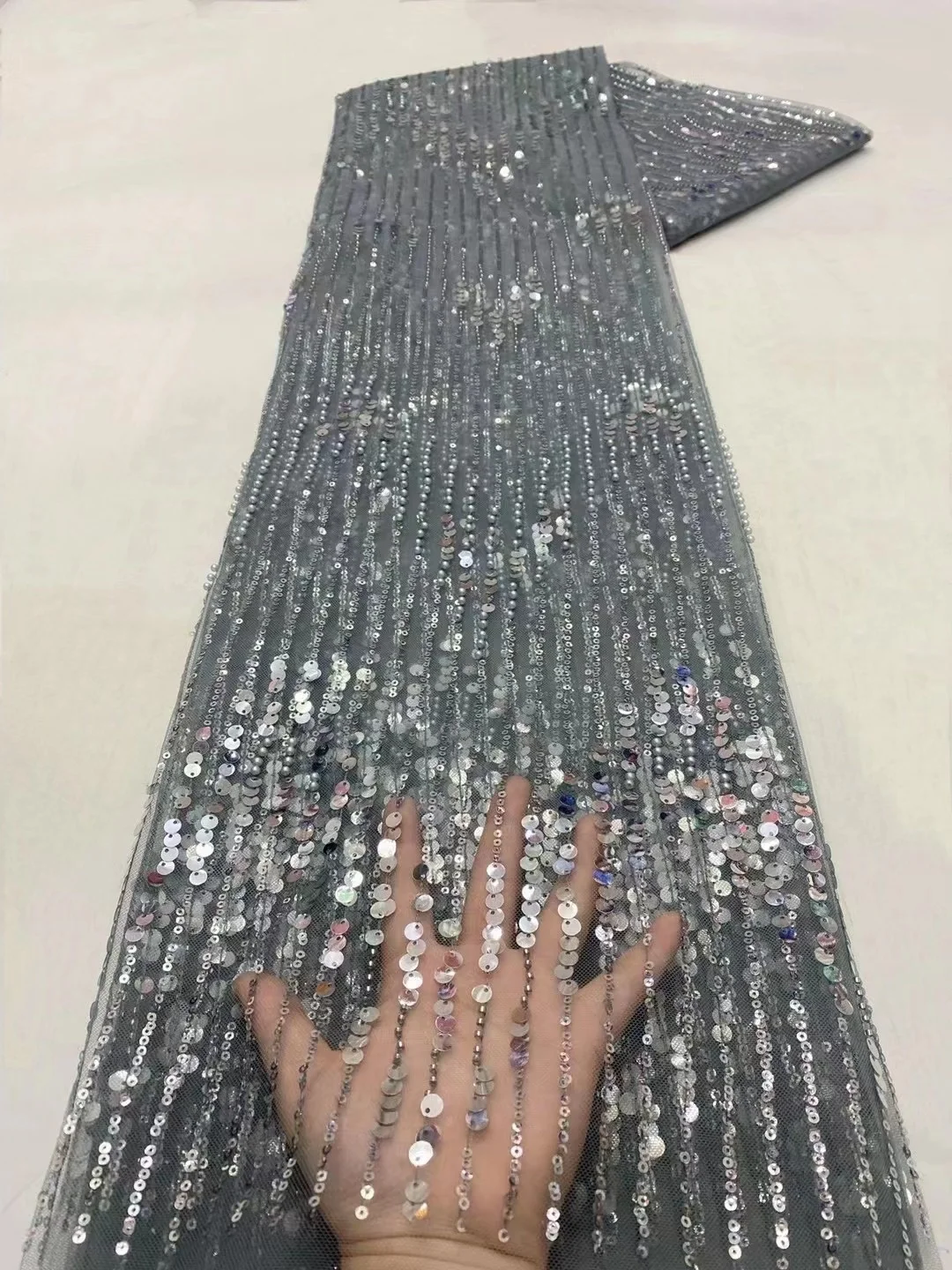 Luxury Sequins Grey Lace Handmade Fabric French Wedding Dress Latest 2022 Nigerian Cotton Embroidery African Net Mesh Lace
Luxury Sequins Grey Lace Handmade Fabric French Wedding Dress Latest 2022 Nigerian Cotton Embroidery African Net Mesh Lace