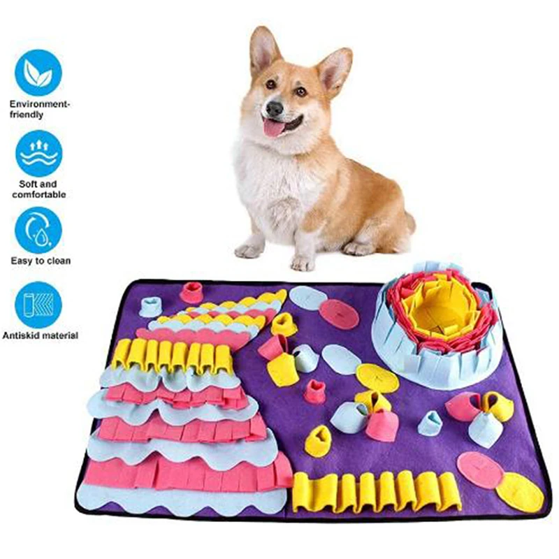

Pet Snuffle Mat Dog Sniffing Training Blanket Detachable Fleece Pads Dog Mat Relieve Stress Nosework Puzzle Toy Pet Nose Pad