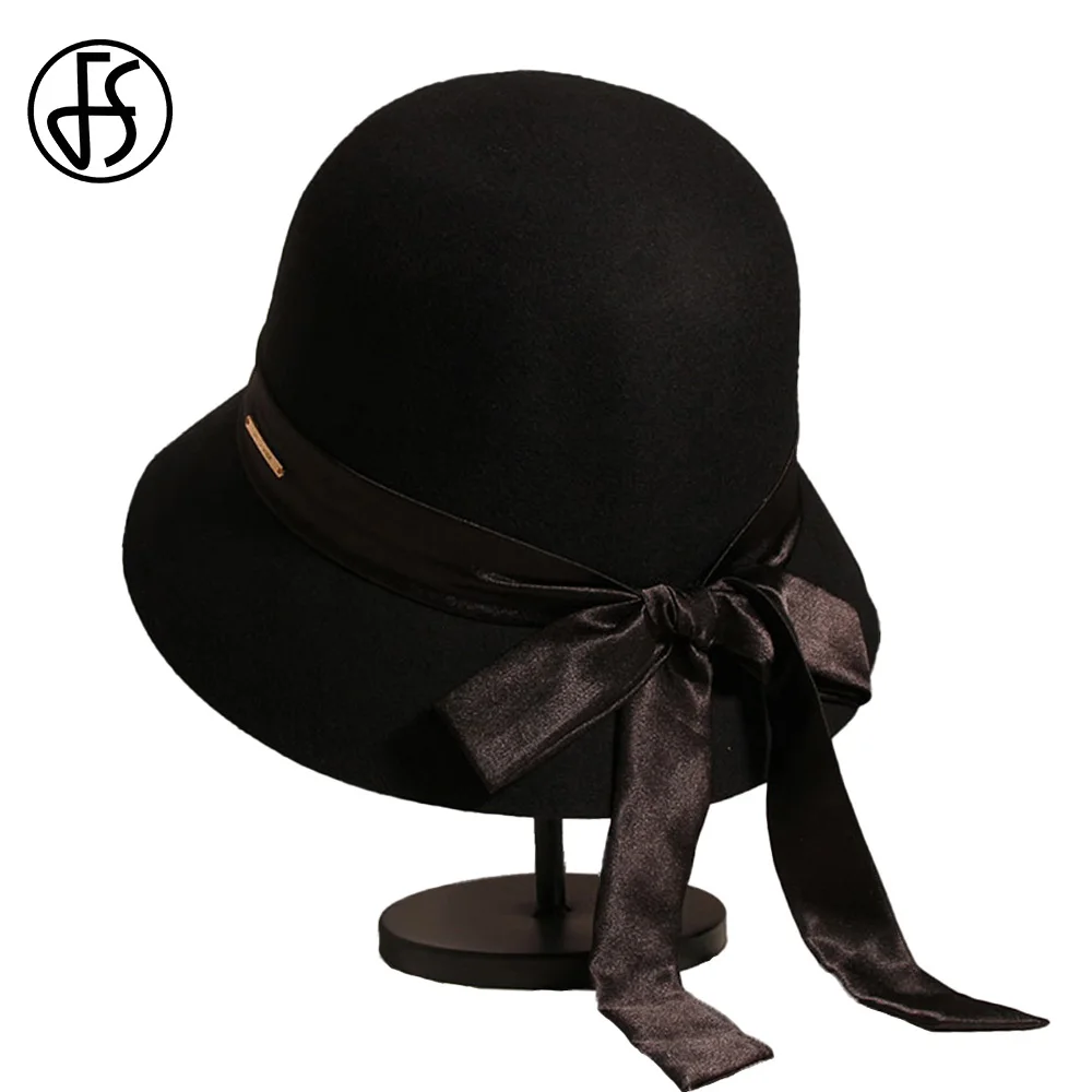 FS French Elegant Bowler Hats For Women With Ribbon Concise Hepburn Style Wool Fisherman Cap Ladies Autumn Winter Fedoras 2022
FS French Elegant Bowler Hats For Women With Ribbon Concise Hepburn Style Wool Fisherman Cap Ladies Autumn Winter Fedoras 2022