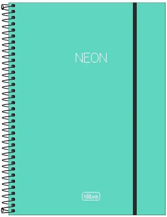 

Caderno capa plástica universitário 10x1 Neon Turquesa 160 Fls notebooks com frete grátis